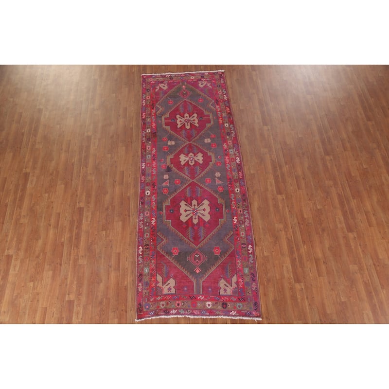 Hand Knotted Oriental 100% Wool Carpet Traditional Tribal Multi-Colored Ardebil Runner Rug - 10' 8'' X 3' 11''