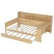preview thumbnail 37 of 54, Roomfitters Wooden Twin/Full Size Daybed with Storage Shelves, Multi-functional Bed with Twin Size Trundle Bed and Study Desk