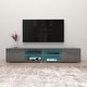 preview thumbnail 20 of 26, Moon Matte Gloss TV Stand with 16 Color LED Lights 81 Inches - Gray