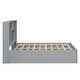 preview thumbnail 12 of 28, Full Size Platform Bed with Storage Headboard and 2-Drawers, Grey