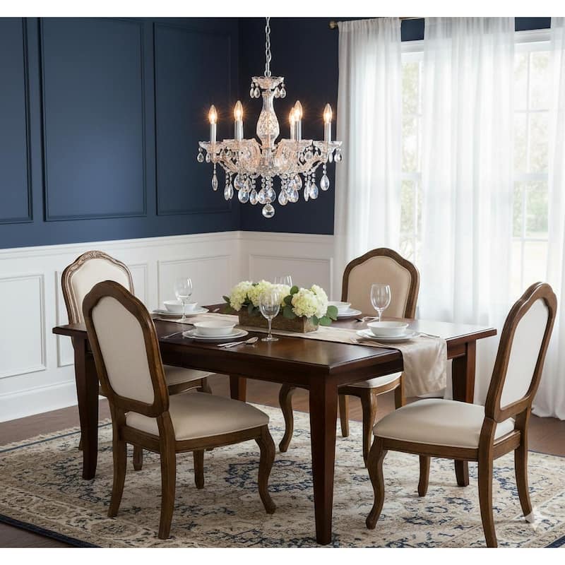 5-Lihgt Gold Chandelier With Champagne Crystals