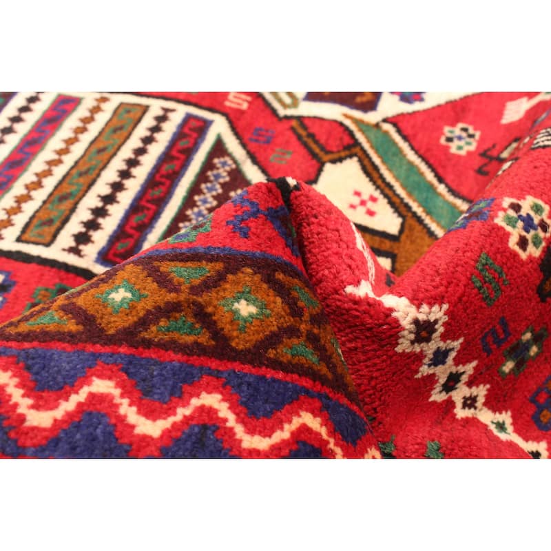 ECARPETGALLERY Hand-knotted Teimani Red Wool Rug - 2'9 x 5'0