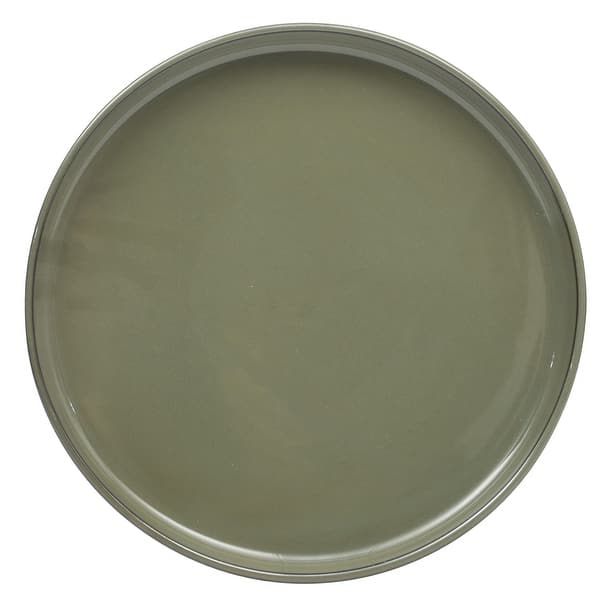 Gibson Elite 12 Piece (Service for 4) Townscape Reactive Glaze Embossed Terracotta Dinnerware Set - Green