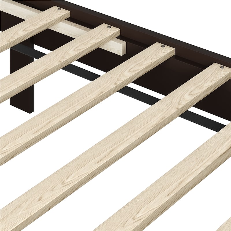 Yaheetech Farmhouse Wood Bed Platform No Box Spring Needed