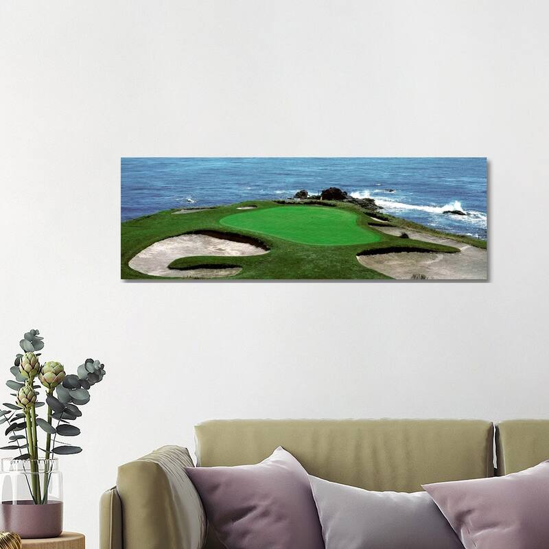 iCanvas "Pebble Beach Golf Course 8th Green Carmel CA" by Panoramic Images Canvas Print - 16x48x1.5