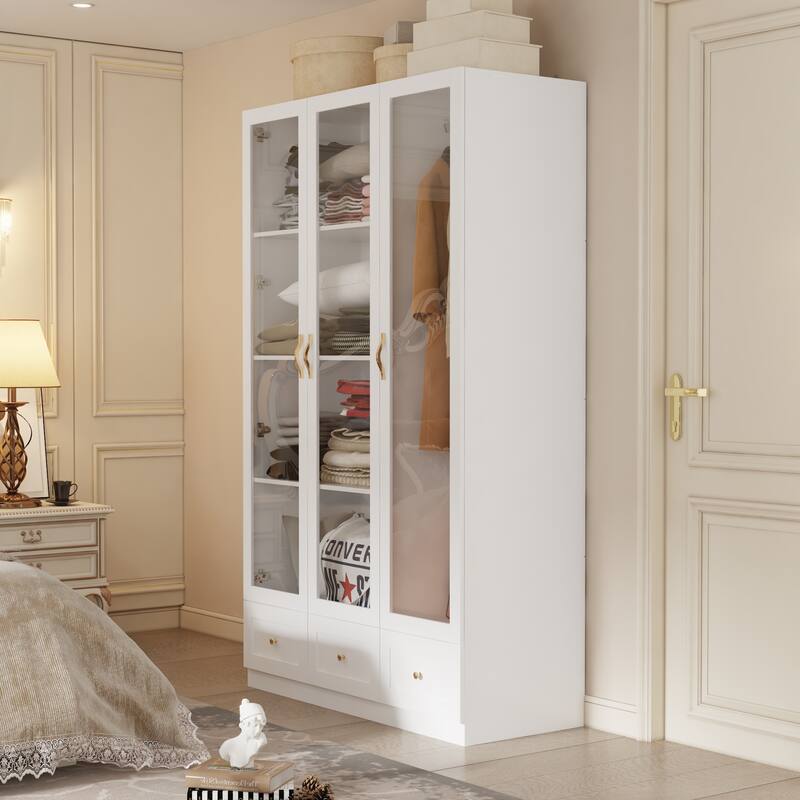 Multi-Piece Wardrobe Set Adaptable Closet Modules Combo Armoires