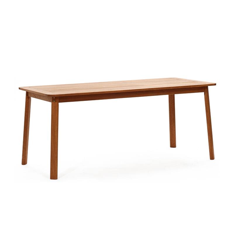6-Person 70.5" Wide Outdoor Wooden Rectangular Dining Table
