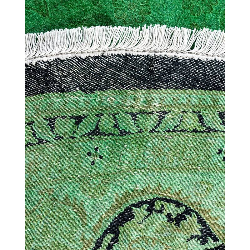 Contemporary Overdyed Wool Hand Knotted Round Area Rug - 8' 1" x 8' 1"