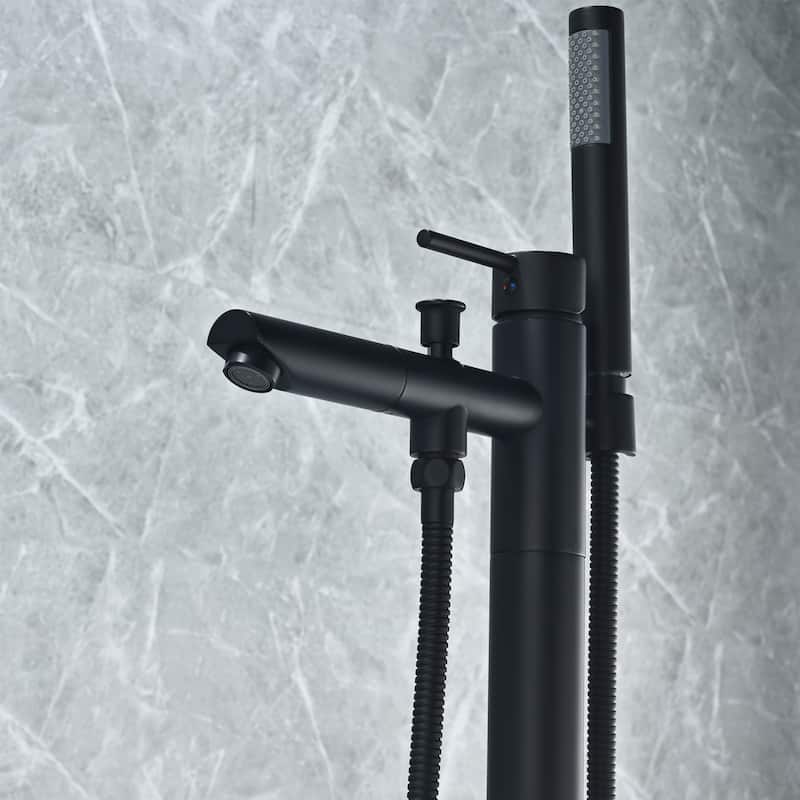 Altair Larod Single Lever Handle Freestanding Floor Mounted Tub Filler with Handshower