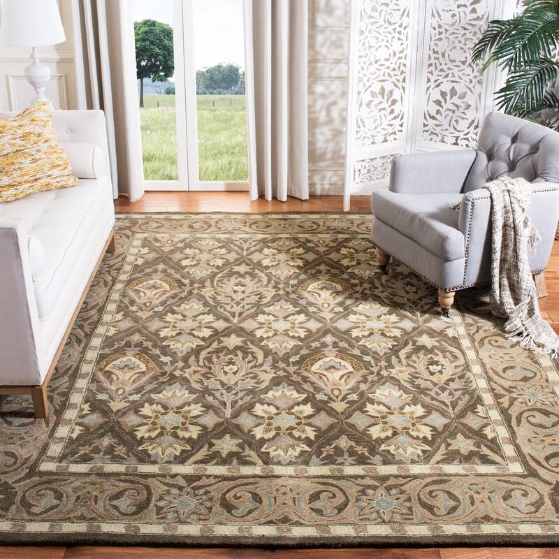 SAFAVIEH Handmade Anatolia Nicky Traditional Oriental Hand-spun Wool Rug - 6' x 9' - Brown/Beige