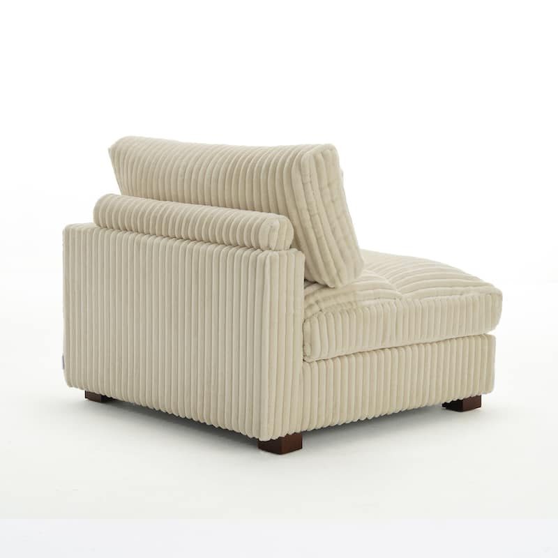 5-Piece Oversized Cotton Flannel Modular Sectional Sofa for Living Room