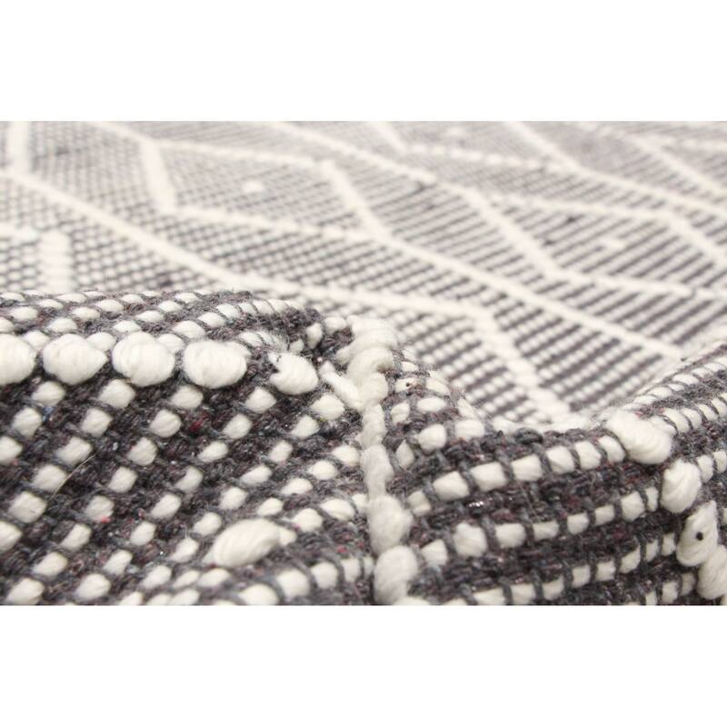 ECARPETGALLERY Braid weave Sienna Grey Wool Rug - 6'0 x 9'0