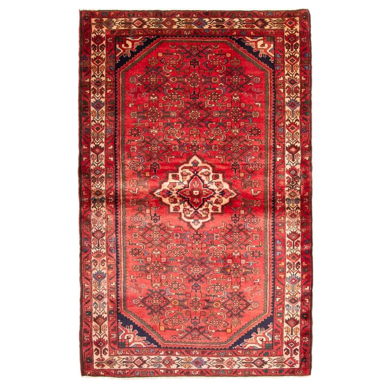 ECARPETGALLERY Hand-knotted Andelz Red Wool Rug - 4'2 x 6'7
