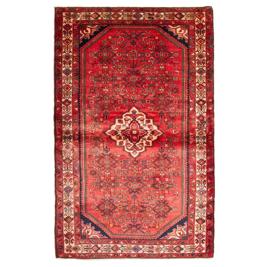 ECARPETGALLERY Hand-knotted Andelz Red Wool Rug - 4'2 x 6'7