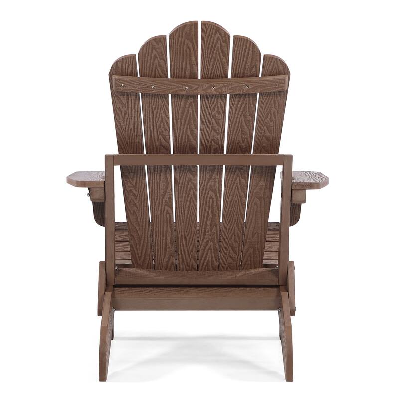 Haven Folding Poly Resin Plastic Adirondack Chair