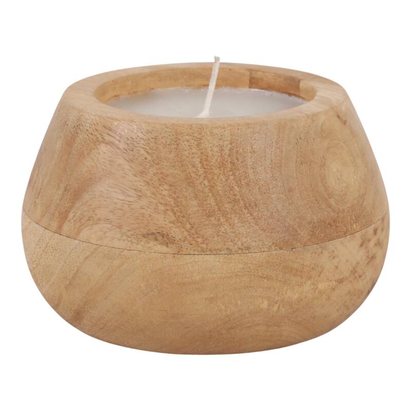 Decorative Vanilla Scented Mango Wood Bowl Candle