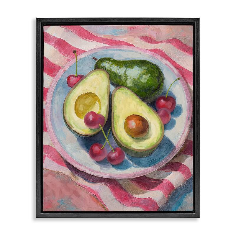 Stupell Avocado & Fruits Meal Framed Floater Canvas Wall Art Design By Lil' Rue - 25 x 31 - Black