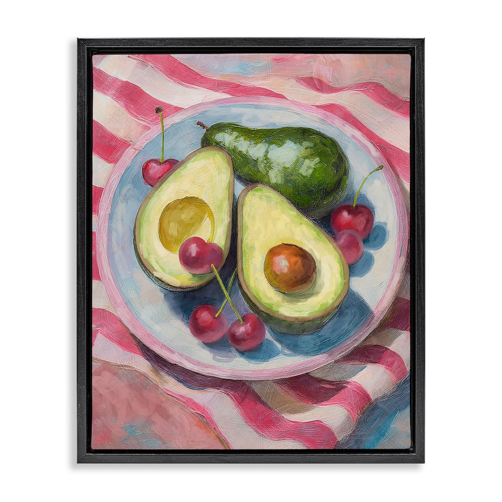 Stupell Avocado & Fruits Meal Framed Floater Canvas Wall Art Design By Lil' Rue