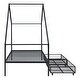 preview thumbnail 21 of 29, Versatile Metal House Bed Frame Twin Size Floor Bed Kids Bed Frame with Roof Design for Girls, Boys, Teens Bedroom