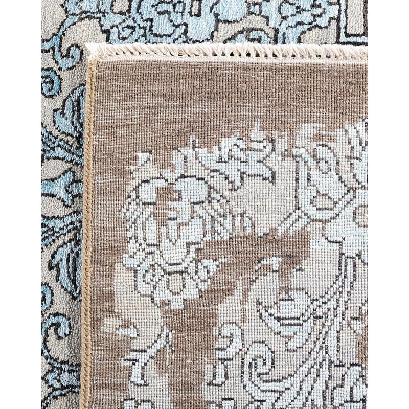 Ikat One-of-a-Kind Hand-Knotted Area Rug - Brown, 9' 2" x 12' 4" - 9' 2" x 12' 4"