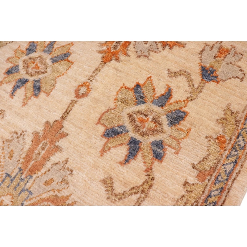 Chic Ziegler Meghan Tan Rust Hand-Knotted Wool Runner - 1'11'' x 5'3''