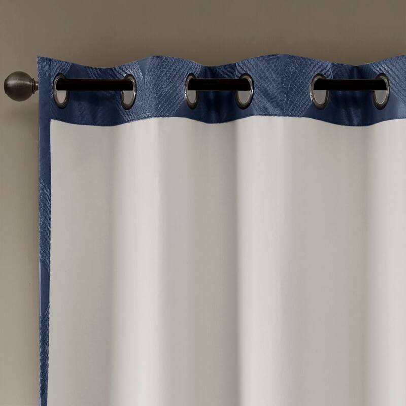 Ogee Knitted Jacquard Total Blackout Curtain Panel(Only 1 Pc Panel)