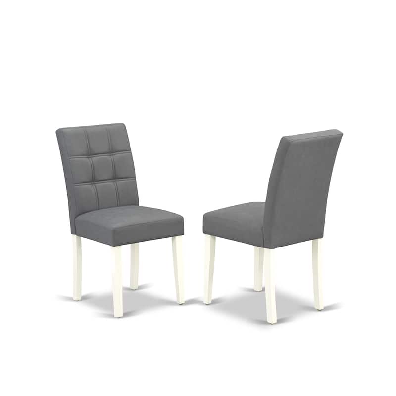 East West Furniture Dining Table Set Contains a Round Dining Table and Chairs, Linen White (Pieces Options)