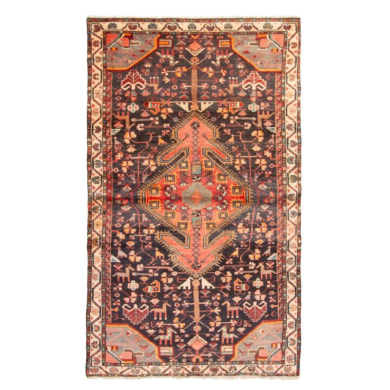 ECARPETGALLERY Hand-knotted Anatolian Black Wool Rug - 3'8 x 6'4