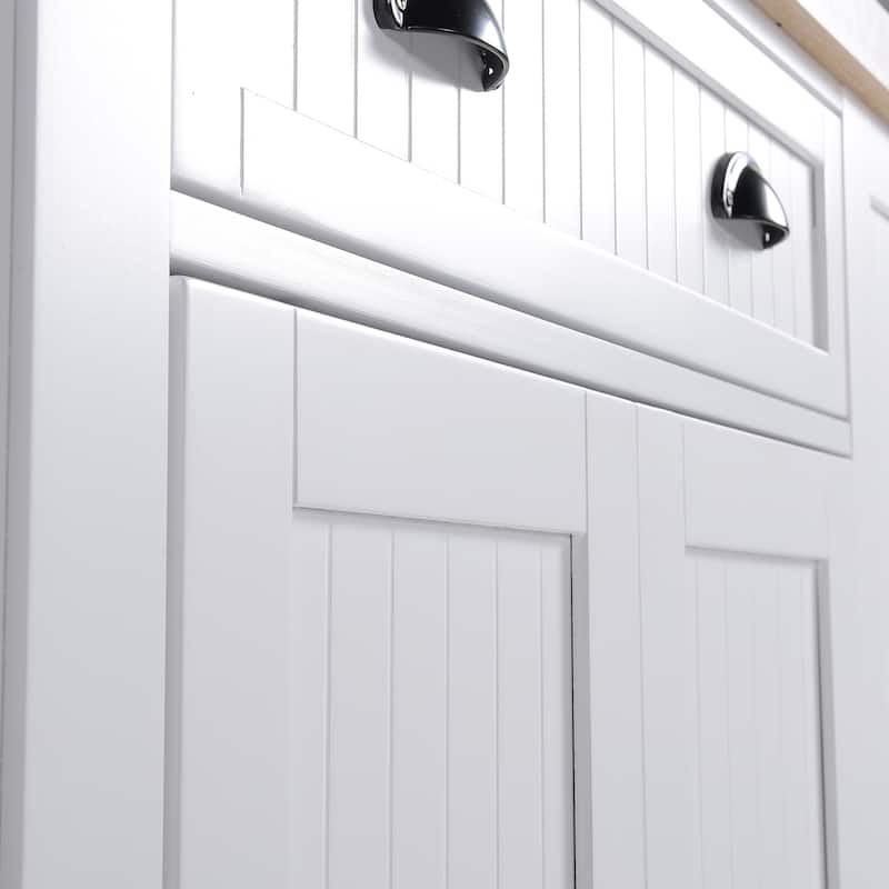 HOMCOM Fluted-Style Wooden Kitchen Island, Storage Cabinet with Drawer, Open Shelving, and Interior Shelving for Dining Room