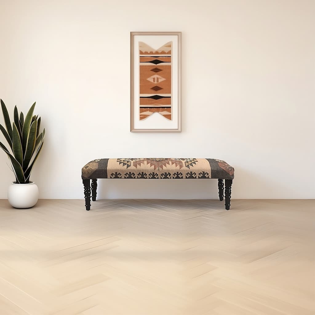 Sevita Colorful Southwestern Indoor Bench 16"W x 47"L x 18"H - 3'11" x 1'4"