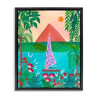Stupell Sailboat on Egypt Nile Framed Floater Canvas Wall Art Design By ...