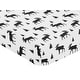 preview thumbnail 3 of 4, Sweet Jojo Designs Black and White Woodland Moose Rustic Patch Collection Fitted Crib Sheet
