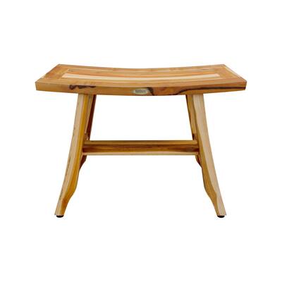 EcoDecors Satori Natural Teak Wood Shower Bench 24-inch Wide x 18-inches High