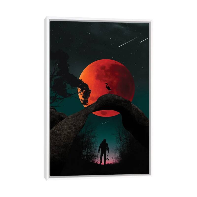 iCanvas "Blood Moon" by Oguzhan Tashan Framed - White - 26x18