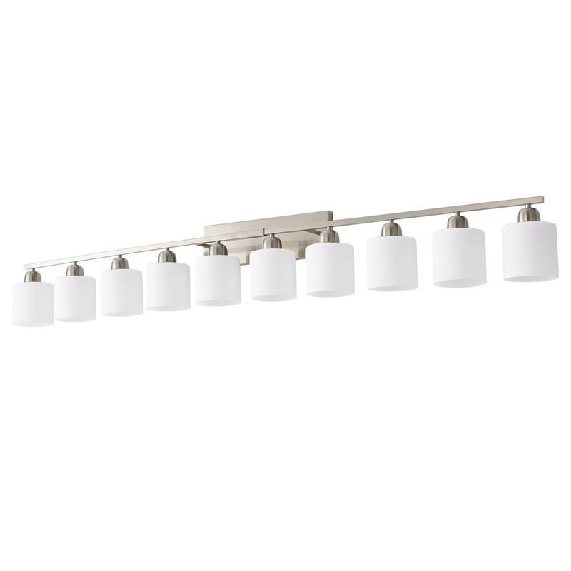 Modern Bathroom Vanity Light With Frosted Milk Glass Shades