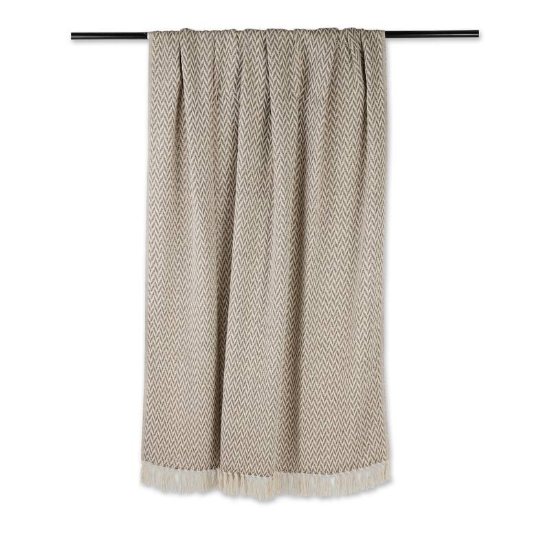 Stone Handloom Chevron Throw