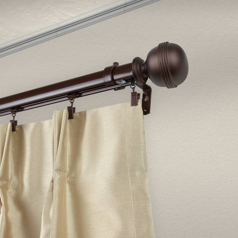 InStyleDesign Jupiter Cordless Traverse Rod - 86 to 120 inches - Cocoa