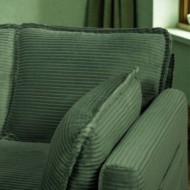 48" Corduroy Loveseat Sofa with Side Storage Pocket, 2-Seater Couch, Solid Wood Frame for Apartment