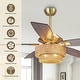 preview thumbnail 9 of 18, 52" Farmhouse Natural Rope Reversible 5-Blade Gold Ceiling Fan with Remote