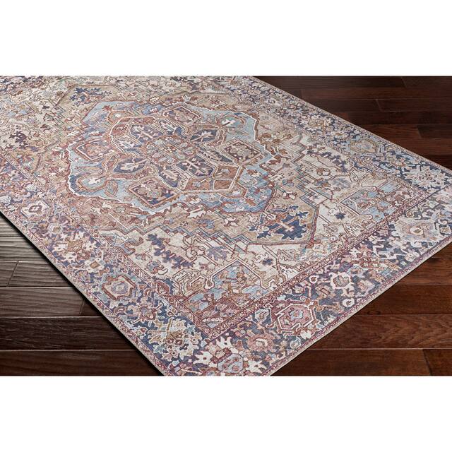 Adenia Vintage Medallion Printed Area Rug