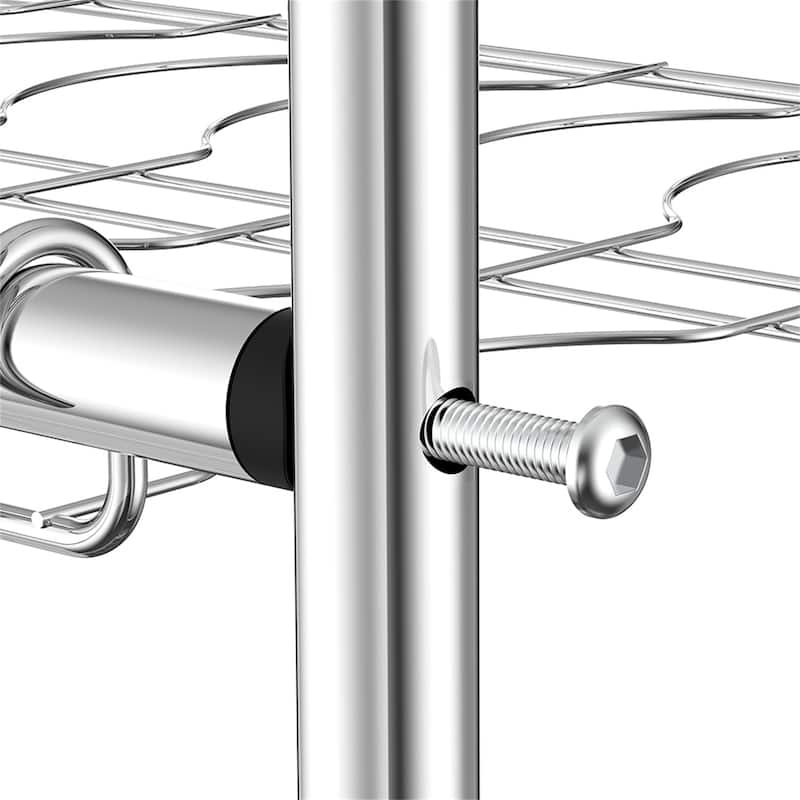 2-Tier Stainless Steel Dish Rack Plate Bowl Dish Drainer, Silver