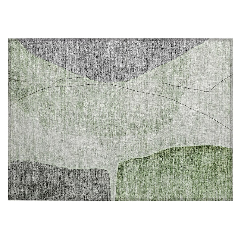 Machine Washable Indoor/ Outdoor Chantille Modern Abstract Rug