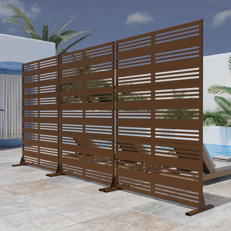 Outdoor Privacy Screen Metal Privacy Screen Panel Free Standing - 72*47
