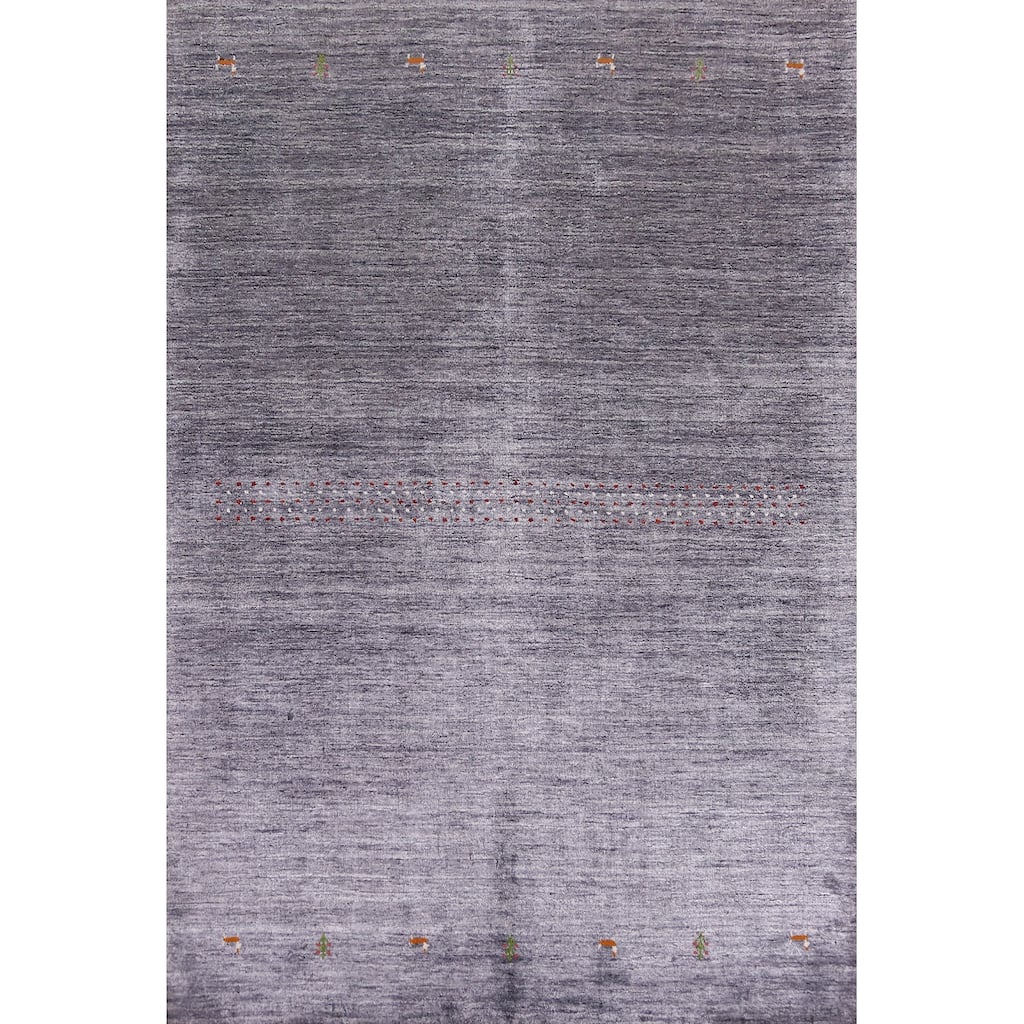 Hand Knotted Oriental 100% Wool Carpet Tribal Animal Pictorial Multi-Colored Gabbeh Area Rug - 7' 6'' X 5' 4''