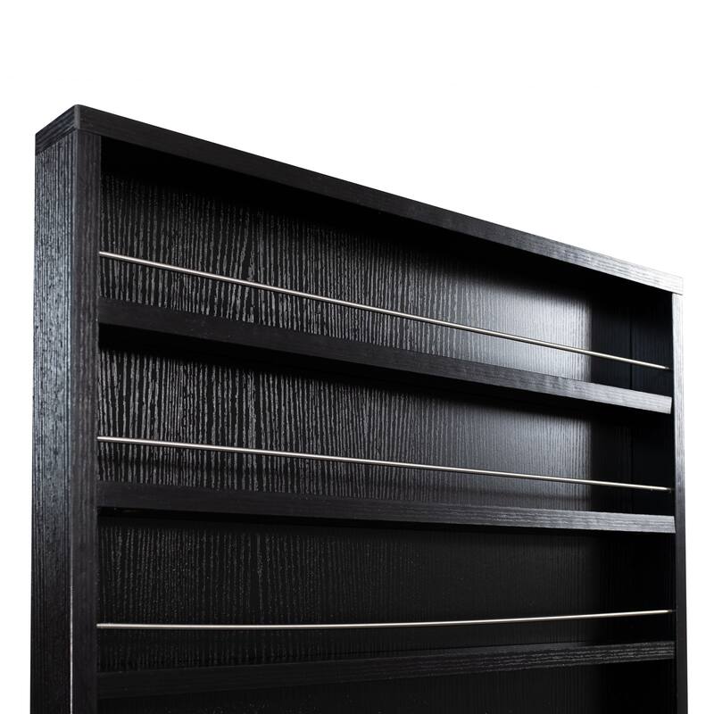 Nail Polish Tattoo Ink Display Rack Wall-mounted Bottle Holder - 6 Tier 90 Bottles, Black - 22" x 26"