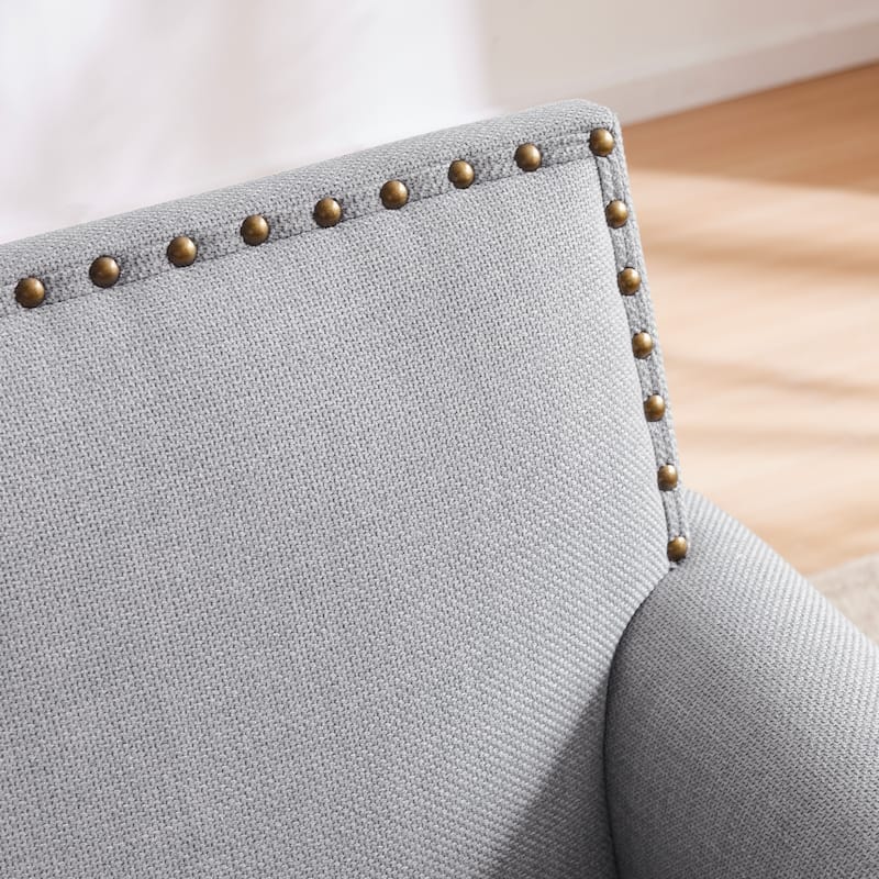 Uniquely Designed Riveted Fabric Sofa, Single Chair Loveseat