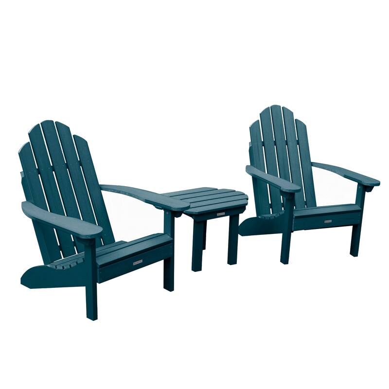 2 Classic Westport Adirondack Chairs and Side Table - Nantucket Blue
