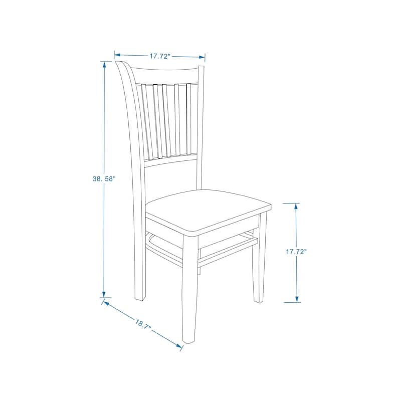 Spindle Back Solid Wood Dining Chairs (Set of 2)