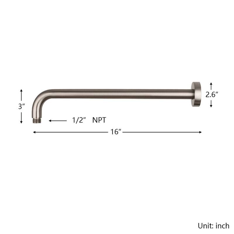 Shower Arm 16 Inch Shower Arm Wall Mounted Solid Extension Arm