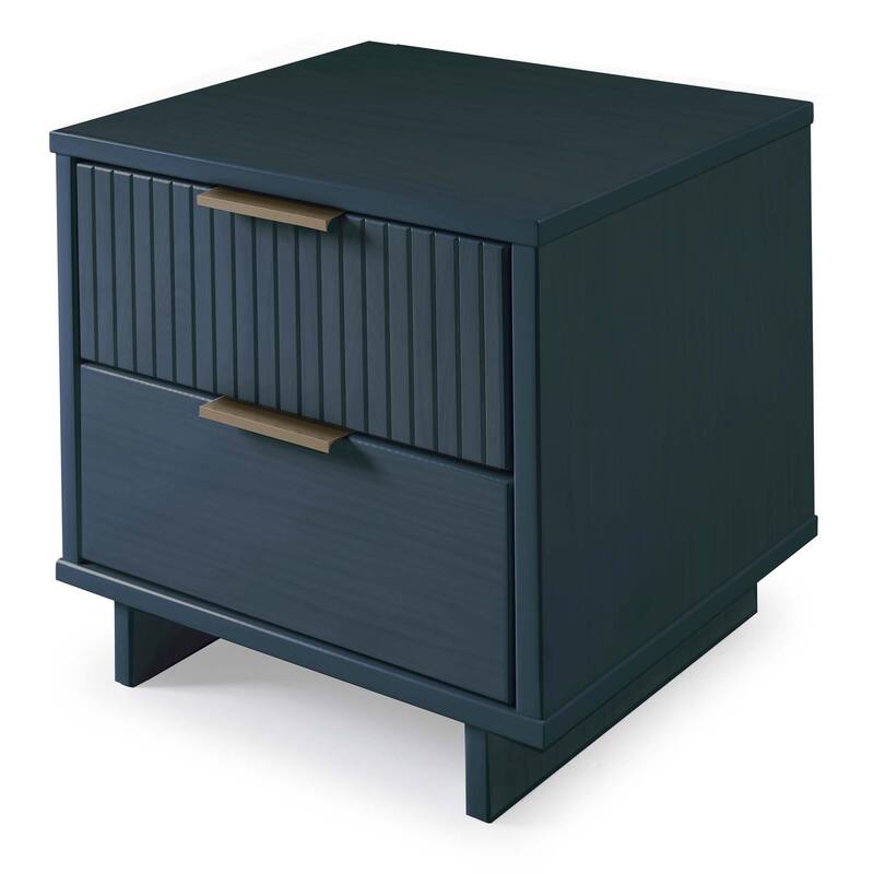 Manhattan Comfort Granville Mid Century Solid Wood 2 Drawer Nightstand Set of 2
